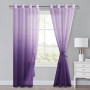 XWZO Lot de 2 rideaux en voile avec œillets - Dégradé de couleurs - Pour chambre à coucher et salon - Avec embrasses - 245 x 140