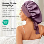 Umisleep Bonnet de Nuit 22 Momme en 100% Soie de mûrier - Bonnet de Nuit Doux Double Face pour Cheveux bouclés - Respirant - Lar