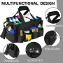 Boczif Sac de Nettoyage Portable, Organiseur de Fournitures de Nettoyage avec poignée, Bretelles et séparation Amovible, Organis