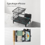 SONGMICS Égouttoir à Vaisselle, 2 Niveaux, Organisateur de Plan de Travail, Bec Rotatif à 360° et Extensible, Bac d’Égouttement,