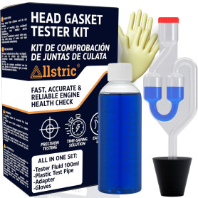 Allstric® Test CO2 Joint de Culasse | Testeur Joint de Culasse pour Voiture & Moteur | Kit Universel 50 Tests avec Liquide Réact