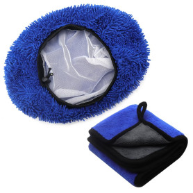 YDHfdc 2 Pièces Housse de Brosse pour Voiture en Microfibre Couverture Brosse Lavage Voiture avec Chiffon de Nettoyage pour Le L