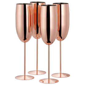 Oak & Steel - 4 Flûtes À Champagne En Acier Inoxydable, 285 Ml - Rose Gold Pack De Verres À Vin Pétillant