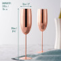 Oak & Steel - 4 Flûtes À Champagne En Acier Inoxydable, 285 Ml - Rose Gold Pack De Verres À Vin Pétillant