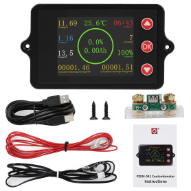 Moniteur de batterie DC 8-100V 300A testeur de batterie indicateur de courant de Batterie capacité moniteur avec capteur shunt e