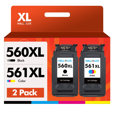 HALLOLUX 560 561 XL Cartouches d'encre Remplacement pour Canon 560 561 XL pour Canon 560 et 561 PG‑560XL CL‑561XL pour Pixma TS5