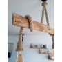 Solenzo - Lustre suspension ATLANTIQUE en bois naturel flotté 2 ampoules - style bord de mer - E27