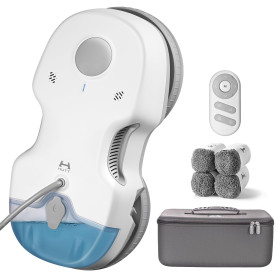 HUTT S7 Robot Nettoyeur de Vitres 6500Pa, Robot Laveur de Vitre avec Gicler l'eau Automatique, Châssis 3D Flottant, Système de P