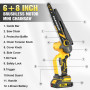 Mini tronçonneuse avec moteur brushless 1000W,8 pouces & 6 pouces tronçonneuse,lubrificateur automatique & tension de chaîne san