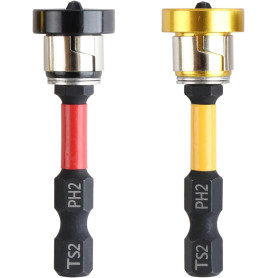 KEWAYO Lot de 2 Embouts PH2 Magnétiques 1/4" pour Placo - Embout Tournevis à Positionnement pour Plâtre et Cloisons Sèches - 50m