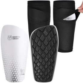 Northdeer Protège-Tibias pour Homme Enfant avec Chaussettes avec Poche d'Insertion Optimisée – Protections Football à Insérer