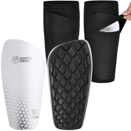 Northdeer Protège-Tibias pour Homme Enfant avec Chaussettes avec Poche d'Insertion Optimisée – Protections Football à Insérer