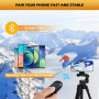 GRIFEMA Trepied Smartphone Pied Appareil Photo Pliable, 55”/140cm Alluminio Trepied Telephone avec Télécommande bluetooth et Sup