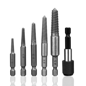 Extracteur de Vis, JANDH 6 Pièces Kit Extracteur Vis, Tourne a Gauche Extracteur, avec Porte-Embout Magnétique, pour Retirer les
