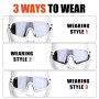 X-TIGER Lunettes de Cyclisme Lunettes de VTT Homme, Lunettes de Vélo avec 5 Lentilles Interchangeables Protection UV400, Monture