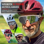 X-TIGER Lunettes de Cyclisme Lunettes de VTT Homme, Lunettes de Vélo avec 5 Lentilles Interchangeables Protection UV400, Monture