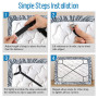 WADEO Lot de 2 Supports de Drap de Lit Réglables avec Clips et Bretelles - Tendeurs Réglables en Croix pour Drap-Housse - Compat