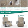 RAPRAP Étanche Housse pour Fauteuil Relax Electrique, Antidérapant Housse de Chaise Inclinable avec Poches Latérales, Lavable Pr