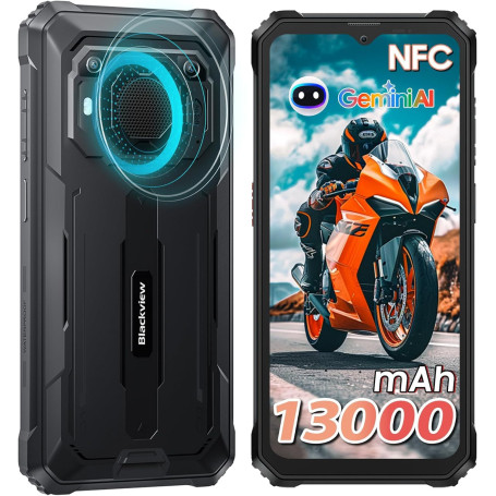 Blackview BV6200 Pro téléphone incassable, 13000mAh, Haut-Parleur 98 DB Telephone Portable incassable, Android 14 Smartphone, 18