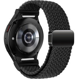 Issinlky bracelet tressée nylon pour Galaxy Watch 7/FE/6/5/4 40mm 44mm, bracelet élastique à boucle magnétique pour Galaxy Watch