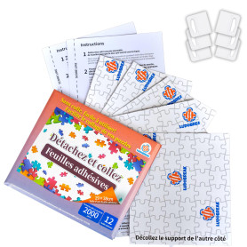 Colle Puzzle 1000/2000 pièces-Accesoire Fixation Murale sans Cadre-Vidéo tutoriel en français-Feuilles adhesives-Convient aux Ad