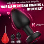Ensemble de 4 Gode Anal avec Poire a Lavement pour Anus - Pureté Douce, Sensation Soyeuse, Vibromasseur Anal à distance APP Sext