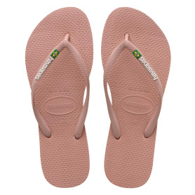 Havaianas - Slim Brasil Logo, Tongs Confortables, Durables et Légères, Hommage au Brésil, Drapeau sur Lanières, Femme