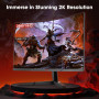KOORUI 27'' Ecran PC Gaming Incurvé 1500R, Moniteur PC Dalle VA, Résolution QHD (2560X1440), 180HZ,1MS, DCI-P3 85%, Lunette Ultr