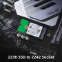 cablecc Lot de 2 adaptateurs NGFF M2 NVME M.2 pour transfert de cartes SSD 2230 2242 2260 2280