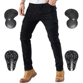 CTBQiTom Pantalon de Moto en Jean pour Homme avec Armure CE