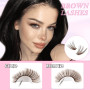 240 Pcs Brown DIY Extensions de cils Set 0.07D Cils Uniques Faux cils individuels Cluster avec colle à cils et pince à épiler po