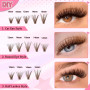 240 Pcs Brown DIY Extensions de cils Set 0.07D Cils Uniques Faux cils individuels Cluster avec colle à cils et pince à épiler po