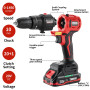 TEENO Visseuse à Choc 180Nm + Perceuse Visseuse Sans Fil 20V - Kit 2-en-1 Professionnel, 2 Batteries 1.5Ah, Chargeur Rapide, 22 