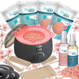 My skin WAX - Chauffe cire épilation professionnel avec bol silicone, appareil à cire chaude numérique: kit cire sans bande, 400