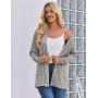 Zeagoo Cardigan long élégant pour femme - Manches longues - Ouvert sur le devant - Cardigan fin - Automne - Avec poches - Décont