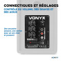 VONYX SMN30B Enceintes Monitoring Actives - Paire d'Enceintes de Studio 3”, Puissance 60 Watts Max, Réglages Graves et Aigus, Qu