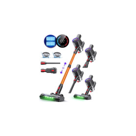 Zynet DP2 Aspirateur Balai Sans Fil À Double Batterie, 45KPa/60Min/500W, Affichage LED, Tube Télescopique, Autoportant, Lumière 