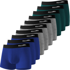 Fullluwaa - Lot de 10 Boxers Homme Coton, Confortable et Doux - Ajustés, Ceinture Élastique Ultra - Souple