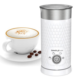 SIMPLETaste Mousseur à lait électrique 4 en 1, mousseur à lait automatique chaud et froid et chauffe-lait pour latte, cappuccino