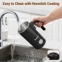 NWOUIIAY Mousseur à Lait Électrique Professionnel 4 en 1 600W Mousse Chaude & Froide Chauffe-Lait 300ml avec Revêtement Antiadhé
