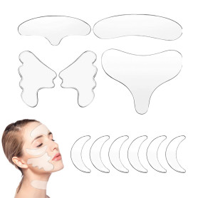 TSHAOUN 11PCS Coussinets Anti-rides en Silicone anti ride,Patchs Réutilisables anti rides Pour le Visage et le Front, Pour Front