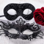 SIQUK 2 Pièces Couple Masque Vénitien Masque de Mascarade Vénitien Masque Mascarade Bal Masqué pour Femme Homme Les Yeux pour Ha