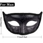 SIQUK 2 Pièces Vénitien Masque Femme Homme Masque de Mascarade Vénitien Masque Mascarade Bal Masqué pour Couple Les Yeux pour Ha