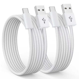 Cable USB C Charge Rapide [2Pack/3m] 3.1A Chargeur Type C Nylon Câble USB A vers USB C pour iPhone 16 15,Galaxy S23 S22 S21 S20 