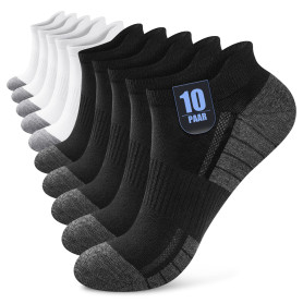 Effeet 10/20 Paires Chaussettes Basses Homme Femme, Socquettes Coton Courtes Respirantes Antidérapantes, Sport Running Unisexe N