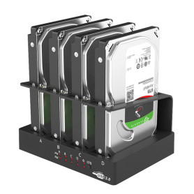 Boîtier de disque dur 4 baies Sata vers USB 3.0 externe multi-baies 2.5 et 3.5 pouces HDD SDD Station d'accueil boîtier de disqu