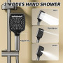 Colonne de douche avec Mitigeur, système de douche avec douche à effet de pluie 30x20cm, douchette à main,bec de baignoire caché