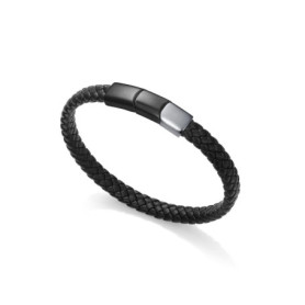 Bracelet Viceroy Magnum en Acier Noir et Cuir pour Homme