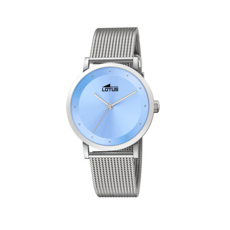 Montre Chronographe Lotus Argent et Cadran Bleu