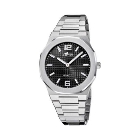 Montre Analogique Lotus 18841/4 avec Cadran Noir et Bracelet Argent